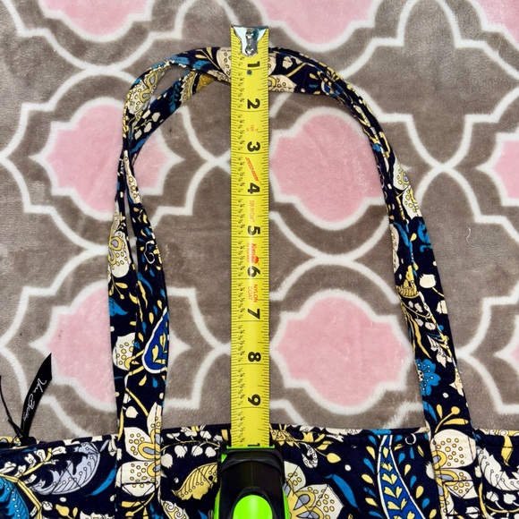 Vera Bradley Floral Elephant Print Quilted Tote Bag Blue Yellow White - Picture 6 of 6